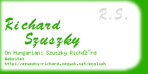 richard szuszky business card